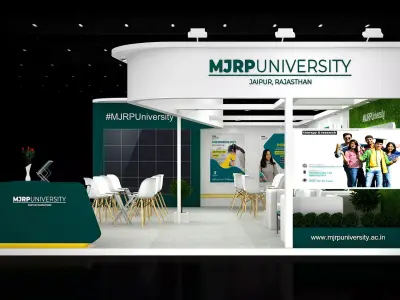 10mtr x 9mtr expo stall 2side open Exhibition Stand Design  Low-poly 3D model