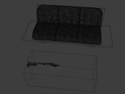 Marble Sofa - Green Ver 3D model