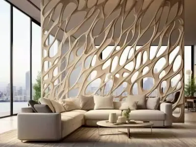 Modern Relief Panel Wall Decor Set STL Mural CNC 322 3D model