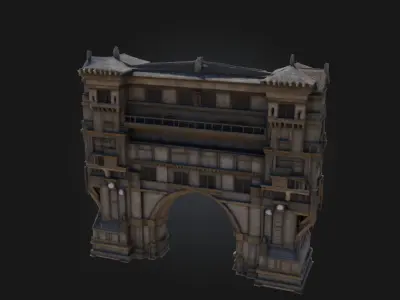 Gothic Fortress Majestic Stronghold of Dark Medieval Times 3D model