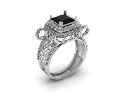 LUXURIOUS GOLD RING 3D PRINTABLE MODEL  3D print model