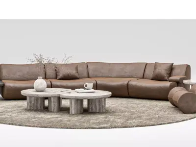 Modern Luxury Modular Sofa and Lounge Chair  3D model