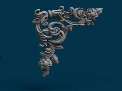 flow Carving wood decoration 3D model