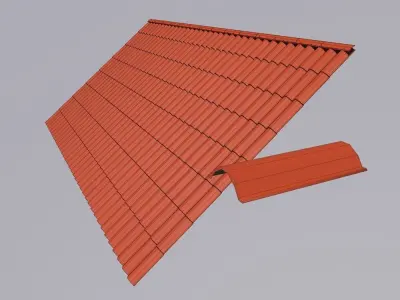 Tile roof Free low-poly 3D model