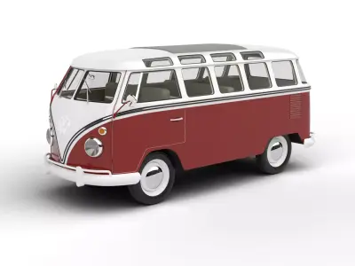 Volkswagen T1 Samba Bus 1950 3d model 3D model