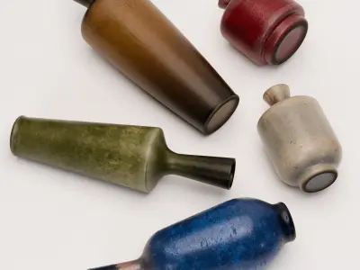 Stoneware Vases Set 01 Low-poly 3D model