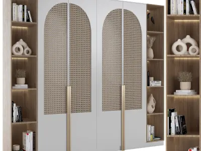 Rattan Wardrobe Furniture 03 3D model