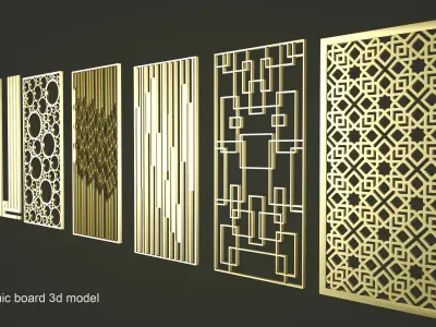 islamic board 3d model pack 3D model