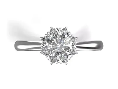 Engagement Solitaire Ring with 6mm stone 3D print model 3D print model