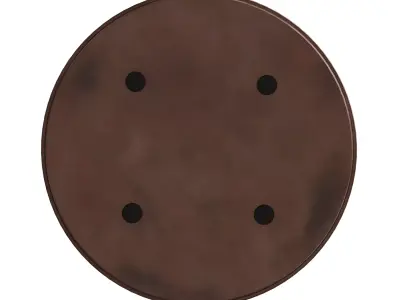 Iron and Mango Wood Round Accent Table 3D model