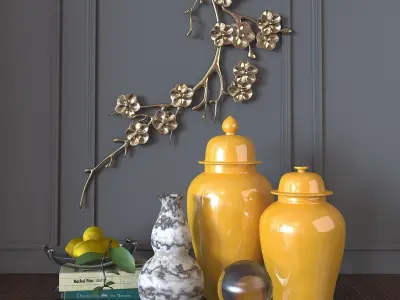 Decorative set Yellow 3D model