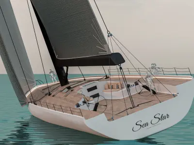 Racing yacht -Sea Star- 3D model