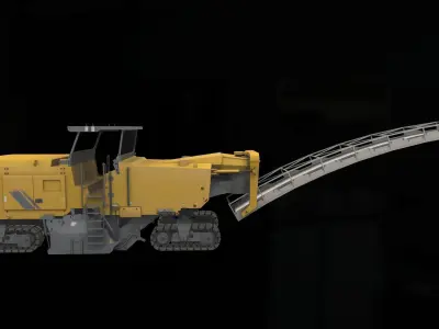 Road Planing Wirtgen Low-poly 3D model