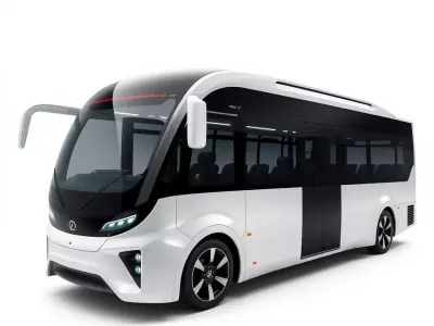 Futuristic Electric Bus model pack Low-poly 3D model