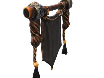 Tribal Wolf Banner Low-poly 3D model