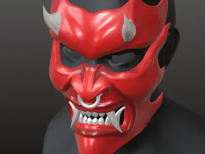 Fire Demon mask model  3D print model