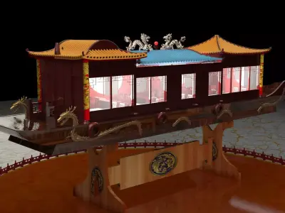 Chinese dragon boat 3D model