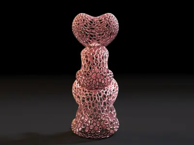 Bears with heart 3D print model