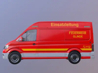 Feuerwehr - Einsatzleitung MAN TGE Bus Low Poly Low-poly 3D model