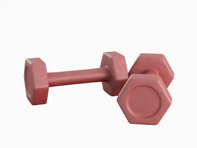 Small Rubber Dumbbell 03 3D model