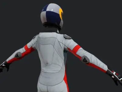 Racing Bike Rider Low-poly 3D model