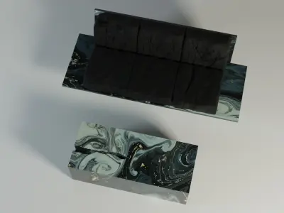 Marble Sofa - Green Ver 3D model