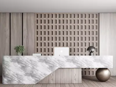 Reception Desk Office Furniture 03 Low-poly 3D model