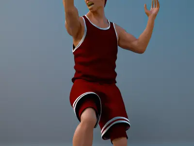 Stylized Basketball Player 3D Character Dynamic Pose 3D model