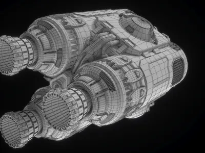 Triple Spaceship Fusion Thruster 3D model