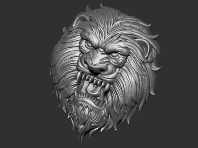 lion head 3D print model 2