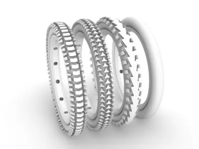 4 bicycle tire rings 3D print model