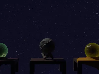 Crystal Ball and moon Free 3D model