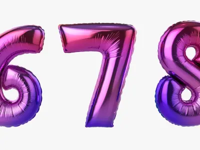 Foil air balloon numbers 01 3D model