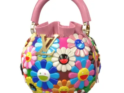 Louis Vuitton x Murakami Artycapucine Capubloom Bag Low-poly 3D model