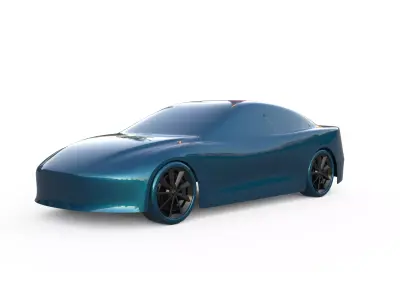 Tesla Model S futuristic car 3D model