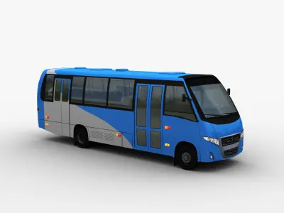 City bus with interior 7 Low-poly 3D model