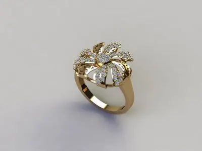 STL 3DM Women Ring Womens Ring Diamonds With Stone Model 3D print model