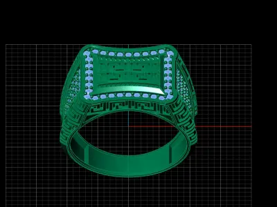 Print Ready STL 3DM  Gents Rings Diamond Men Ring  3D print model