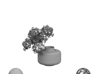 Bouquet Dried Hydrangea 3D model