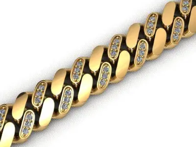 8MM MIAMI CUBAN LINK CHAIN DIAMOND 3D print model