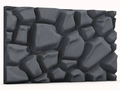 Jagged Limestone Cliff Wall 3D model
