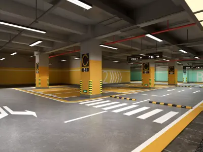 Parking Low-poly 3D model