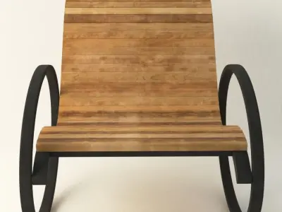 Modernistic Vintage chair Low-poly 3D model