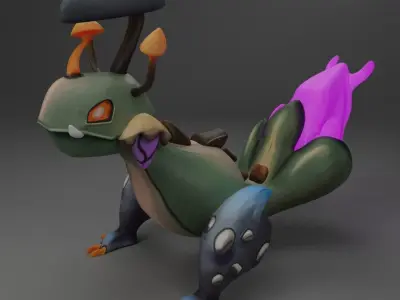 Creature Salamander - Animated for Game - Low Poly Low-poly 3D model