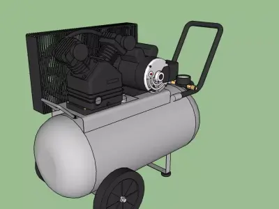 Compressor air on wheels 3D model