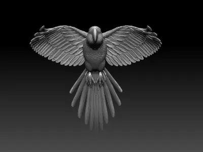 parrot flying in air 3D print model