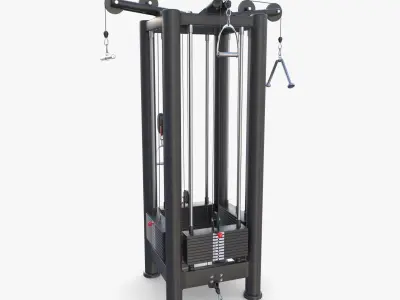 4 Station multi gym Low-poly 3D model