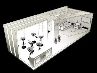 Booth Exhibition Stand a326a 3D model