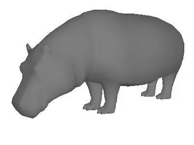 Low Poly Hippopotamus Low-poly 3D model