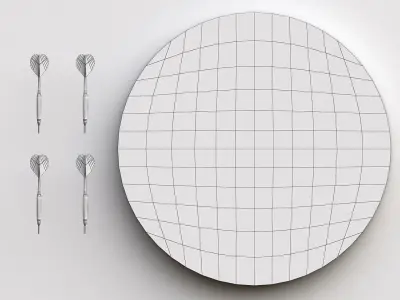 Low poly darts game set Low-poly 3D model
